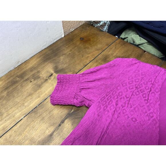 Maeve Anthropologie | Breanna Wrap Dress Maxi Midi Puff Sleeve Pink Modest Sz 4 - Picture 8 of 16